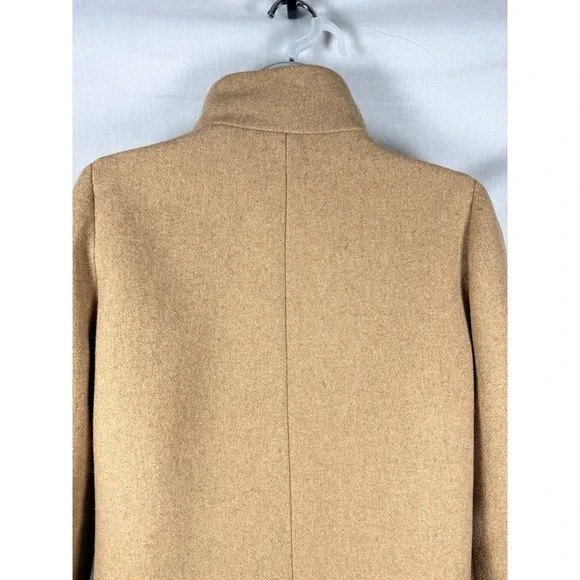 J.Crew Mercantile City Wool Blend Coat Size 8 Camel Tan Funnel Collar - Picture 12 of 13